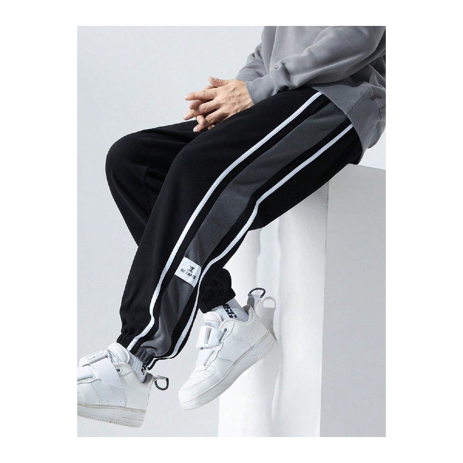 

Men s 2 Thread Strip Garni Detail Black Sweatpants S чёрный