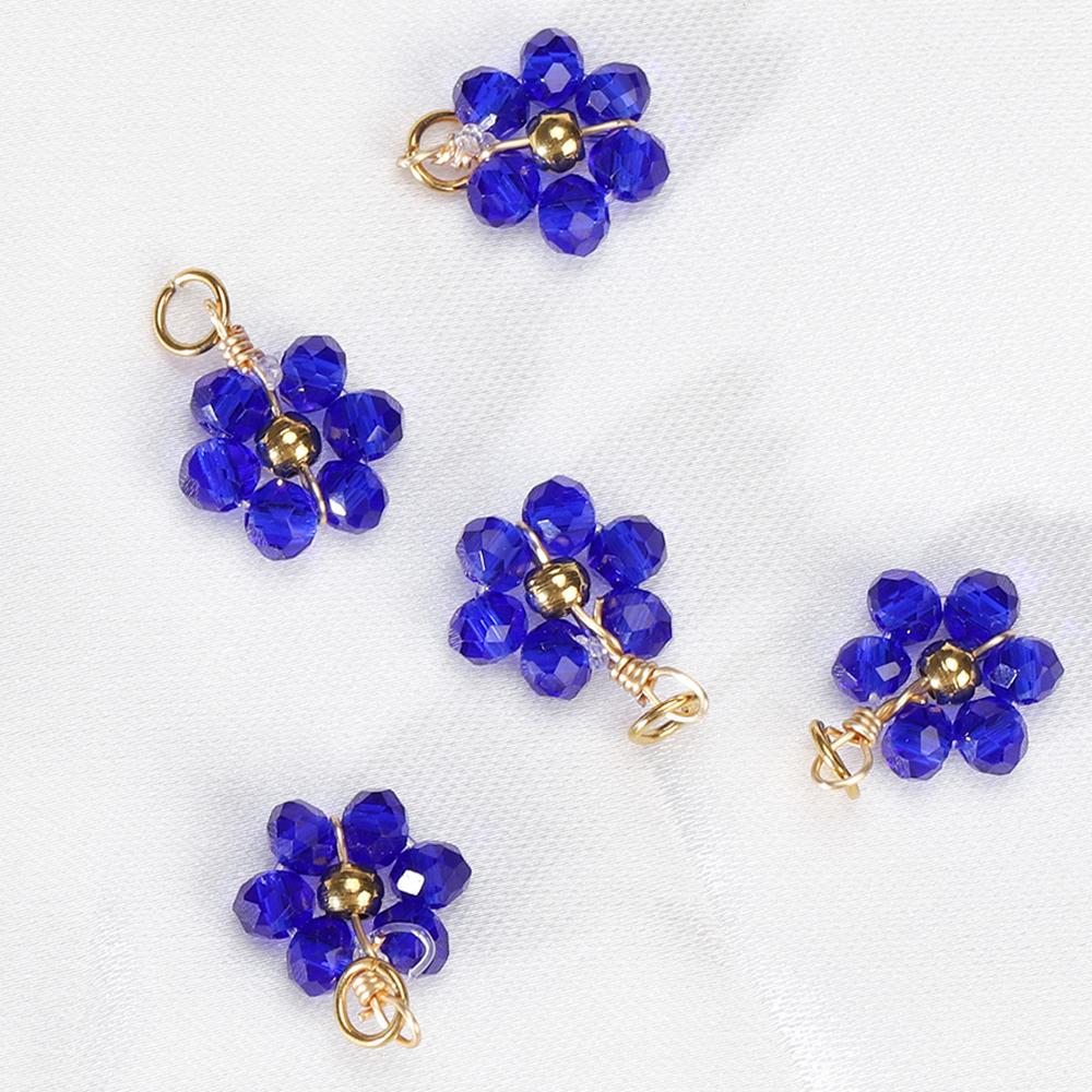 20pcs Stainless Steel Multicolor Flower Crystal Beads ABS Pearl For Jewelry Making DIY Handmade Necklace Bracelet Accessories