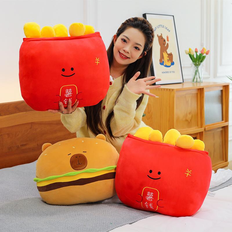 New Hamburg Potato Money Kapibara Pillow Plush Toy Children's Sleeping Pillow Pillow Ugly Capybara