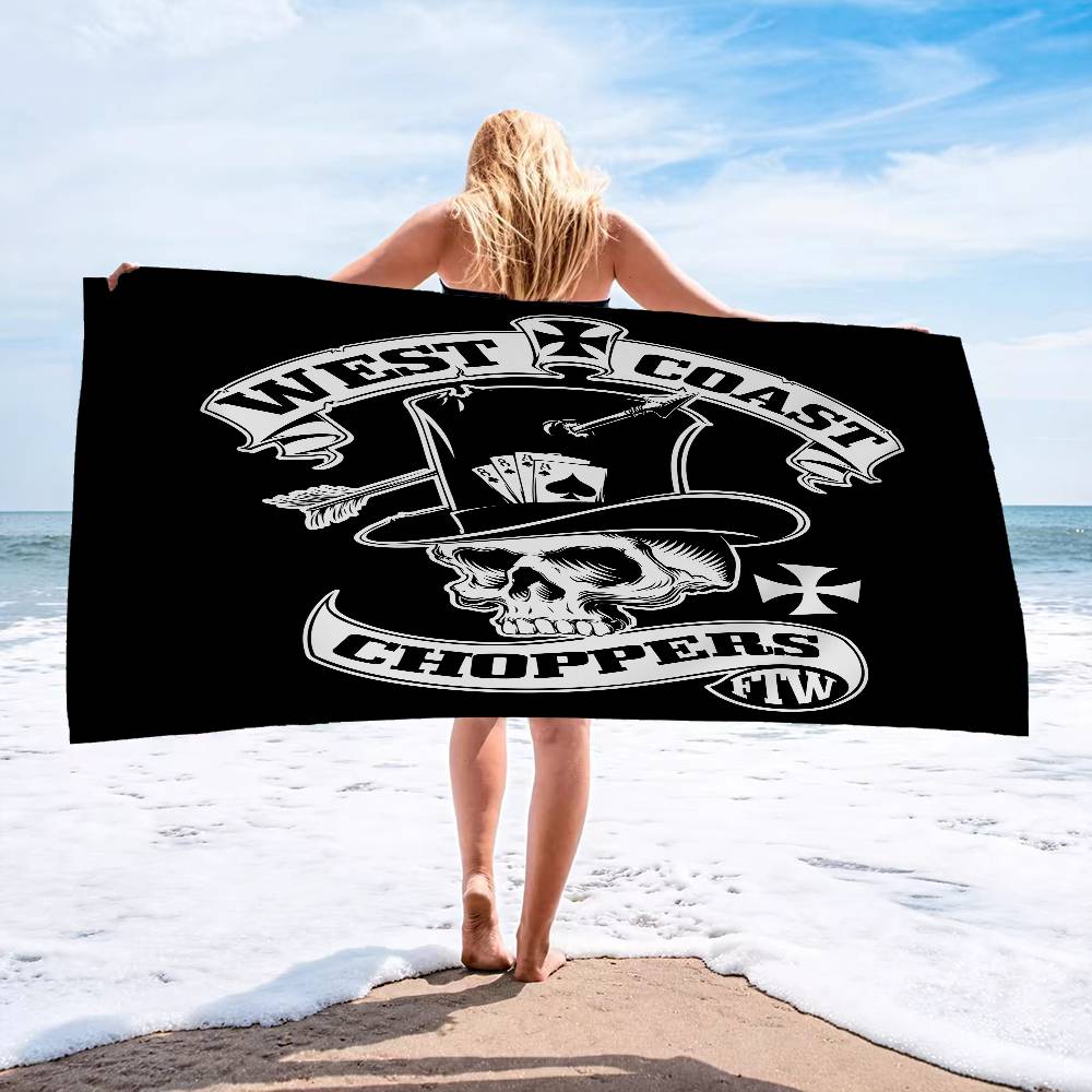 W-West-Coast-Choppers Kustom-Biker-Rebel Microfiber Beach Towel Absorbent Quick dry Soft Yoga Resort Mountain Climbing Towel