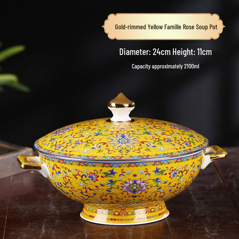 Ceramic Chinese Style Rice and Noodle Bowl Set with Enamel Color