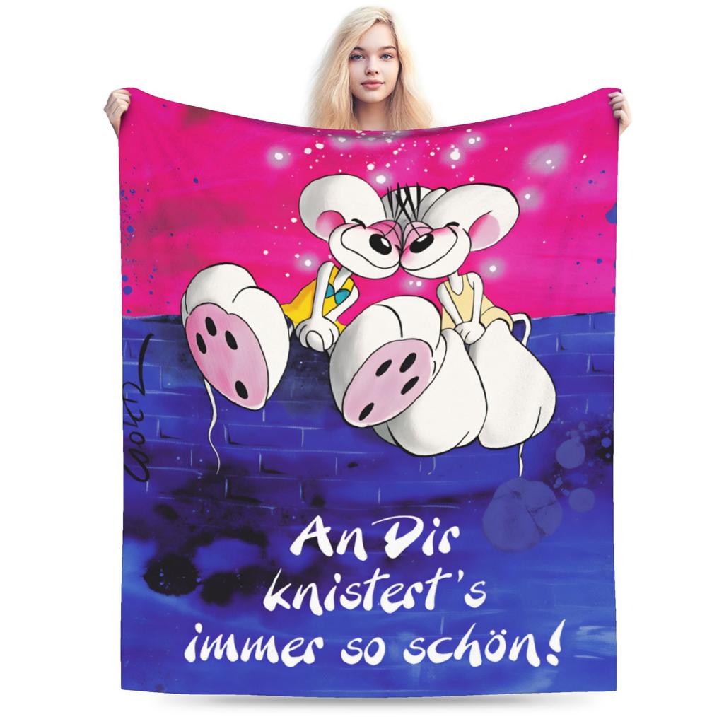 Super Warm Blanket Girls Boys Airplane Travel Diddl Cartoon Throw Blanket Flannel Bedspread For Bedroom Aesthetic Sofa Bed Cover