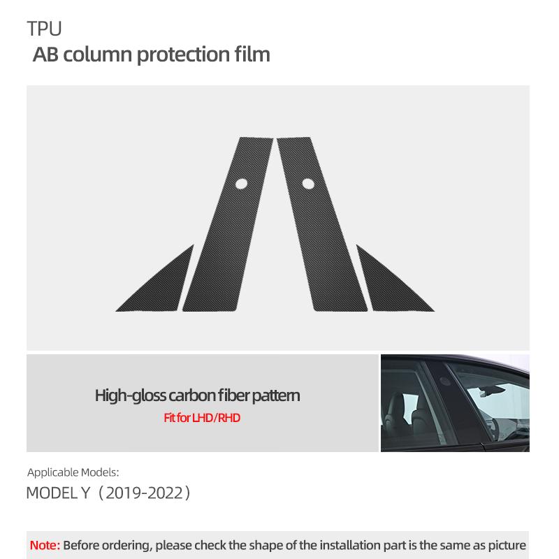 For Tesla Model 3 Highland 2026 Model Y 2019-2026 Juniper Car Body A B Center Pillar TPU Protector Film Decoration Accessories