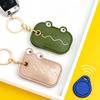 Kawaii Leather Cartoon Keychain Fruit Animal Badge Card Holders Protective Sleeve Access Car Keyring Decor Bag Pendant Keyring