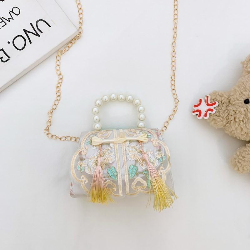 Double Pearl Knot Princess Crossbody Bag Cute Coin Purse Suitable Playing For