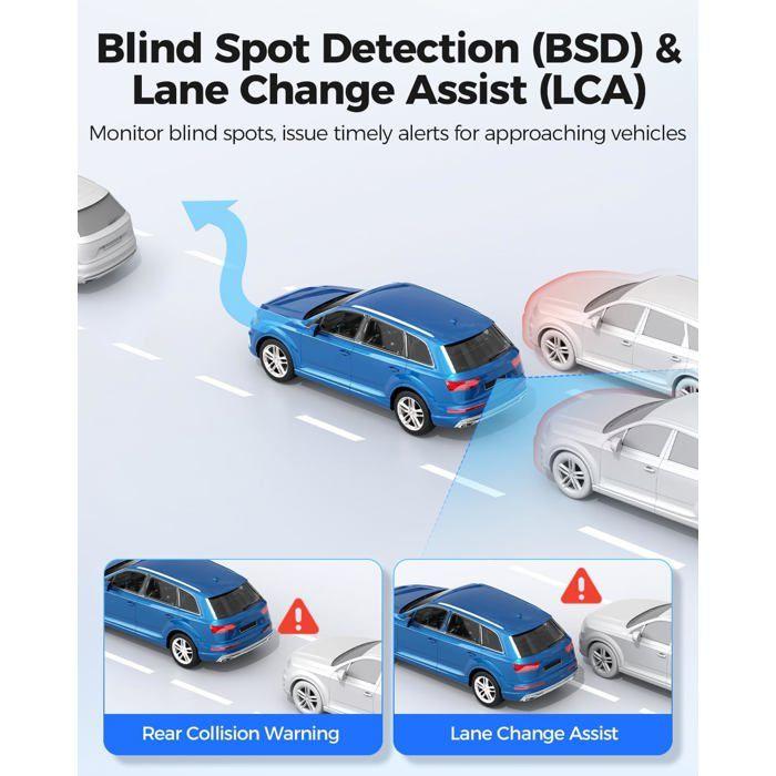 Dashcam 4K Voor/Achter + 2.5K Achter, Wi-Fi 5G, SD 64 GB, nachtzicht, GPS, spraakbesturing