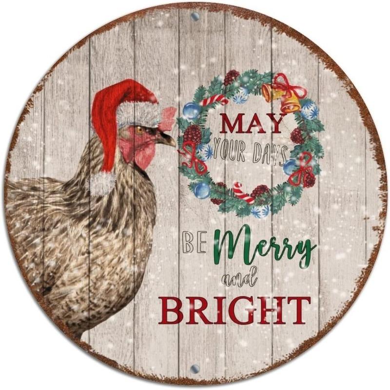 Hexenbesen Halloween Schild, Runde Aluminium Wandplakette 20x20cm