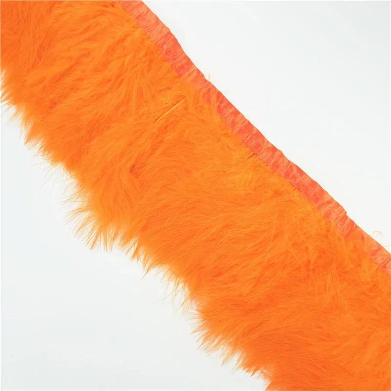 2 Mètres Bordure de Plumes de Marabout Moelleuses Bords Frange 6-8" Plumes de Dinde Blanches Noires Décor Vêtements sur Bande Artisanat Ruban Décoration