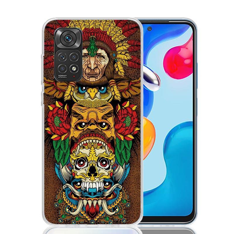 Mayan Stone Totem Pole Phone Case For Xiaomi Redmi Note 15 14 13 12S 12 Pro Plus 11S 11E 11 11T 10S 10 Art Soft Pattern Cover Re