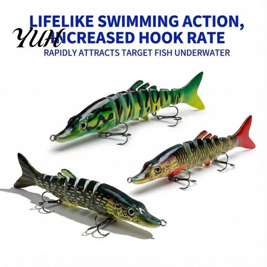 Professional Fishing Supplies 13CM/17G Multi-Jointed Lure, Realistic 8-Section Swimbait with Hooks, Lifelike Baits Bionic Hard Artificial Bait