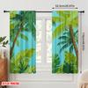 2pcs,2D plane printing Contemporary Curtains Santa Claus with Luggage Swim Polyester Easy Install (without rod) Decorations