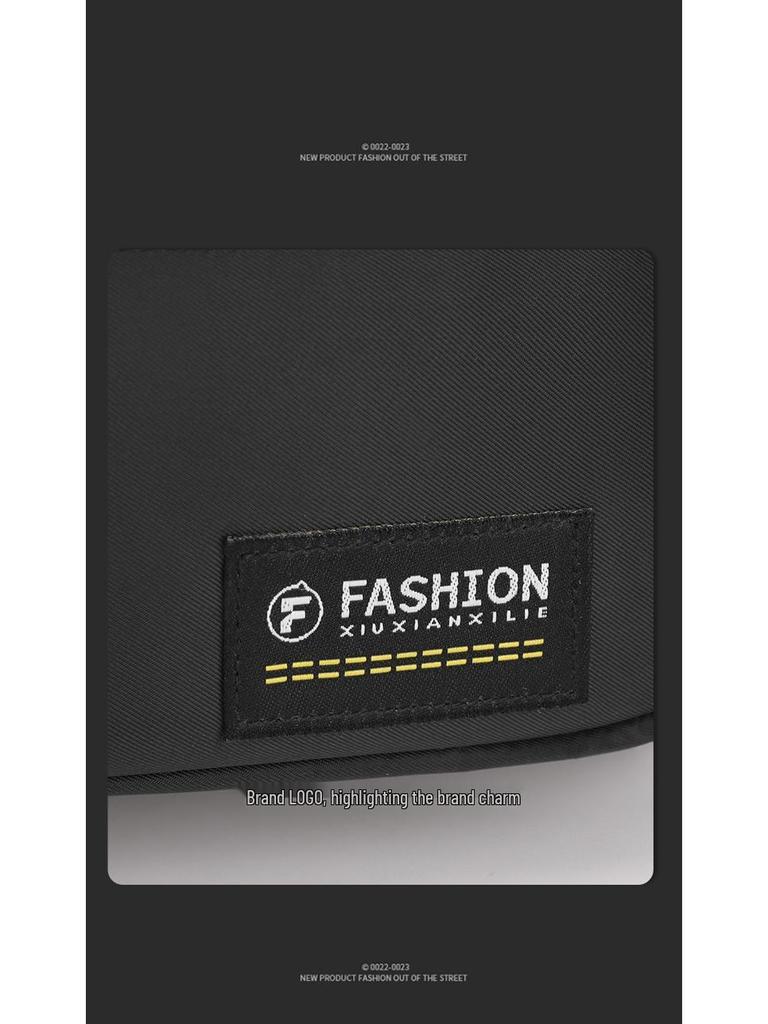 Korean Style Men's Oxford Cloth Shoulder Bag - Large Capacity, Five-Layer Zipper, Crossbody Backpack