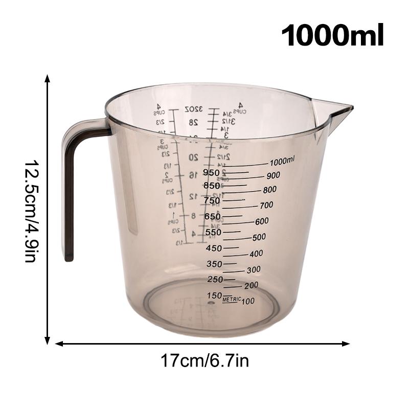 1 ks Pečicí tekuté odměrky Ps Odměrka Plastová odměrka Objemová kádinka Kuchyňské pečicí nástroje 150/300/600/1000 ml