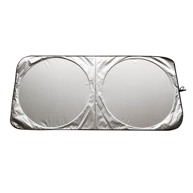 Summer Car Silver-coated Double Ring Foldable Storage Sunshade Sunscreen Car Windshield Cover Front Universal