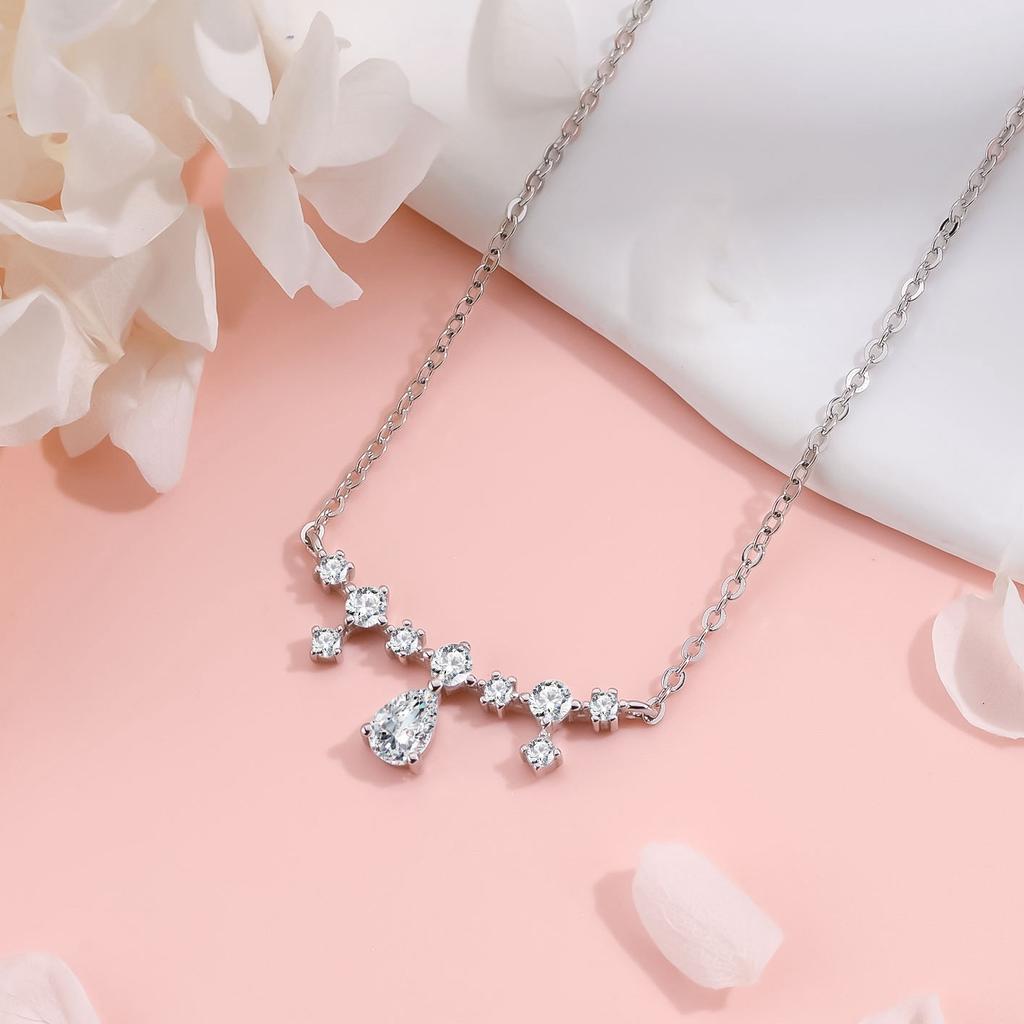 925 Sterling Silver Gypsy Necklace Light Luxury Water Drop Strength Chain Niche Exquisite Premium Sense Ins Clavicle Chain