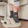 New Bear Wool Socks Women'S Medium Tube Socks Cute Embroidery Thickened Thermal Socks Do Not Slide Wool Socks
