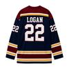 Unisex Off-Campus Fashion Sports Jersey Long Sleeve V-Neck Pullover Casual Athletic Top with Printed Number and Lettering