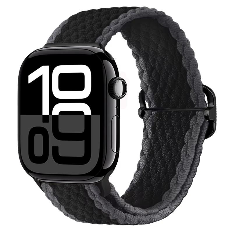 Nylon Braided Loop Band for Apple Watch Ultra/2 49mm 10 9 8 7 46mm 45mm 41mm 6 5 4 SE 44mm 40mm Elastic Strap for iWatch 3 42mm