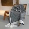 Black & White Geometric Knitted Throw - Luxury Soft Furnishing Sofa Scarf, Single Nap Blanket & Retro Shawl