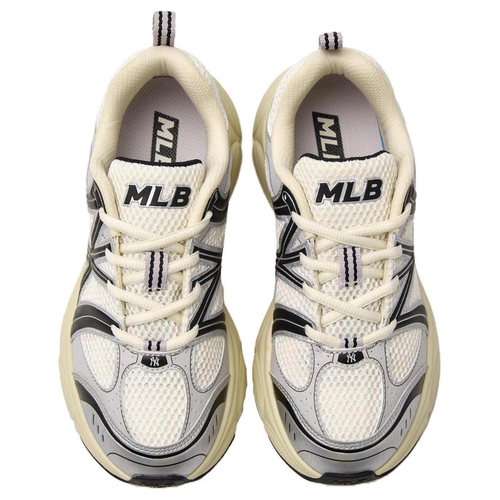 New MLB Chunky Runner Ace Runner Abrasion Resistant Low Top Running Shoes Unisex Beige Black 3ARNAC24N-50SIS