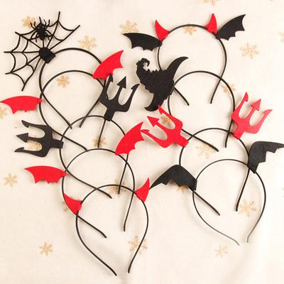 Halloween Hair Hoop Ox Horn Spider Wed Witch Hat Bat Wing Festival Party Headband Performance Props Hair Accessories