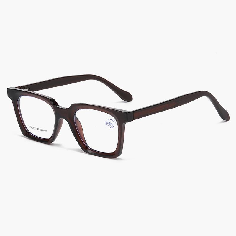 Cross Mirror Square Eyeframe Male Internet Celebrity Versatile Anti Blue Light Female Advanced Sensitivity TR90 Black Frame Can Be Paired With Myopia