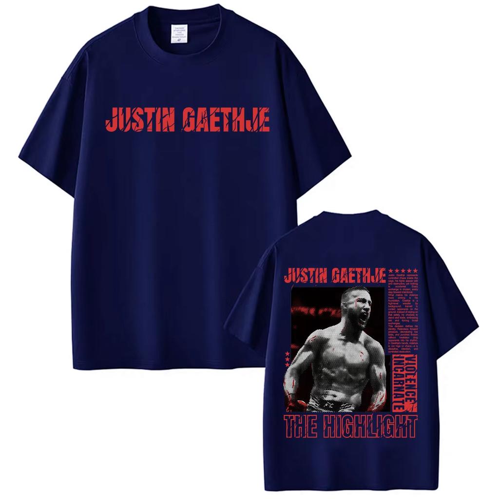 Fashion Violent Aesthetic Summer T-shirt Printed With Classic Highlights of Justin Gaethje Women And Men T-shirt