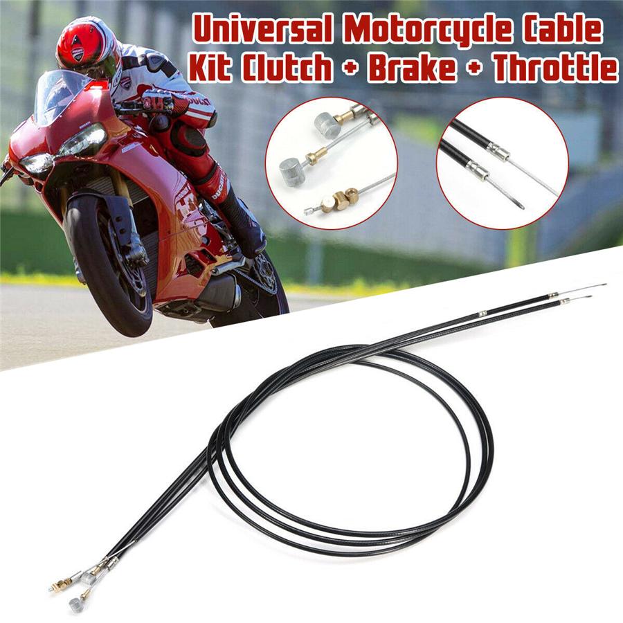 

Universal Black Motorcycle Cable Set, Clutch, Brake, Throttle