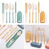 Camping Outdoor Tableware Knives Fork Spoon Chopsticks Straw Set Cutlery Set Dinnerware Set