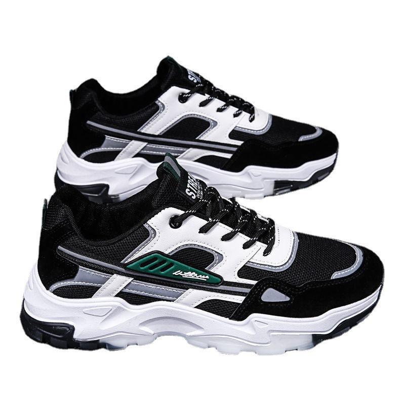 Men's Shoes, Level 4 Breathable Mesh Running Dad Shoes Korean Style Trendy Casual Sports Student Travel Shoes