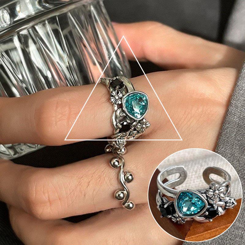 Korean Style S925 Silver Plated Geometric Open Finger Ring - Women's Vintage Hip Hop Jewelry for Index or Pinky Finger.