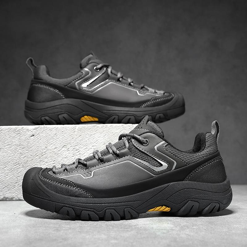 Herren Sportschuhe im Retro-Stil Lässige Leder-Sneaker Rutschfeste Herren-Laufschuhe Freizeit-Walking Treking-Schuhe Wandertrainer