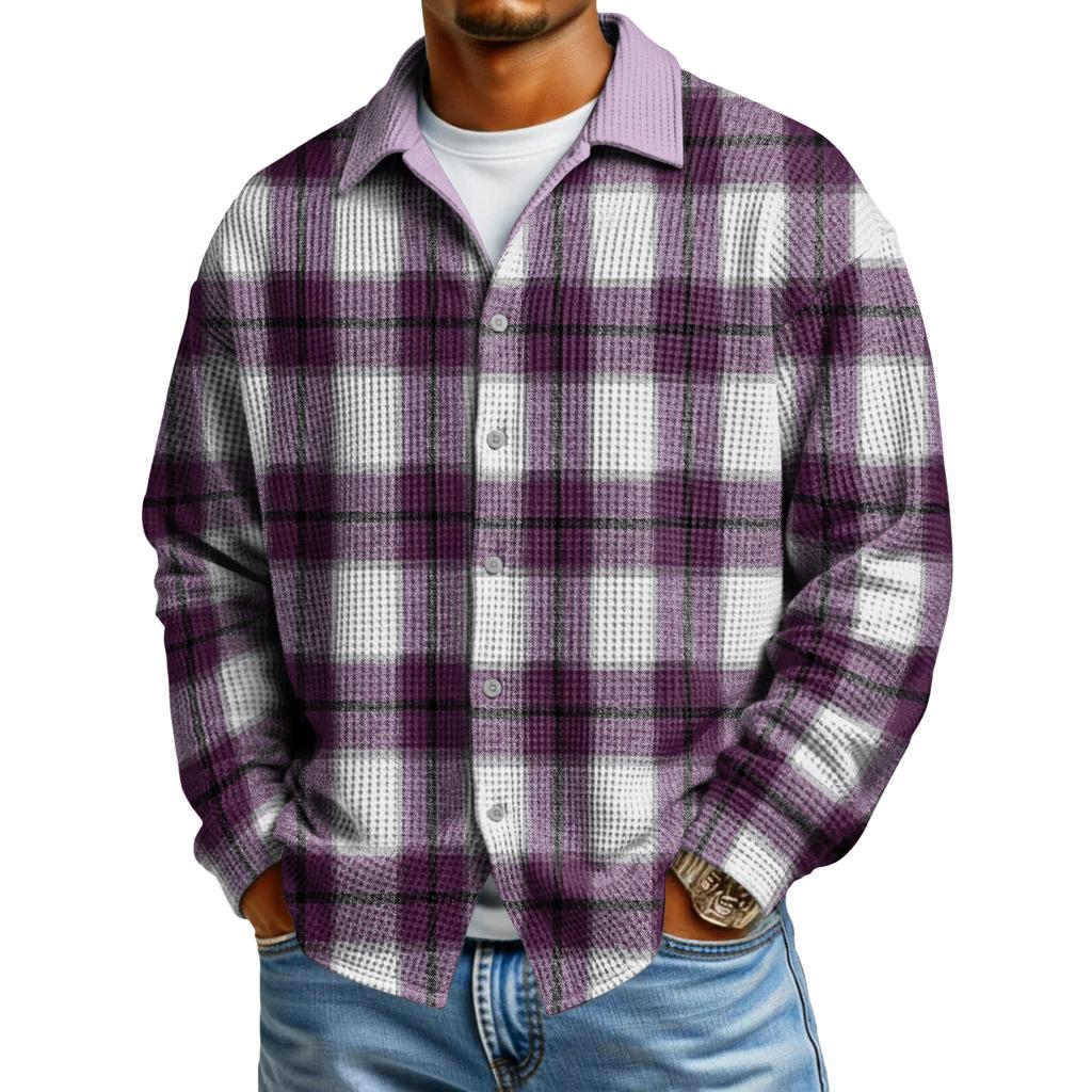 Men's Casual Button-Down Long-Sleeve Shirt