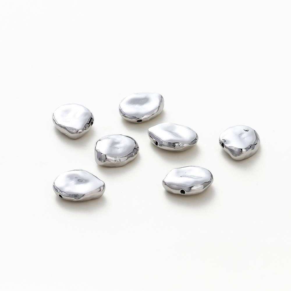 

6pcs 14MM 18K Gold Color Plated Brass Irregular Spacer Beads Bracelet Necklace Beads High Quality DIY Jewelry Making Accessories 14mm x 6pcs платиновый