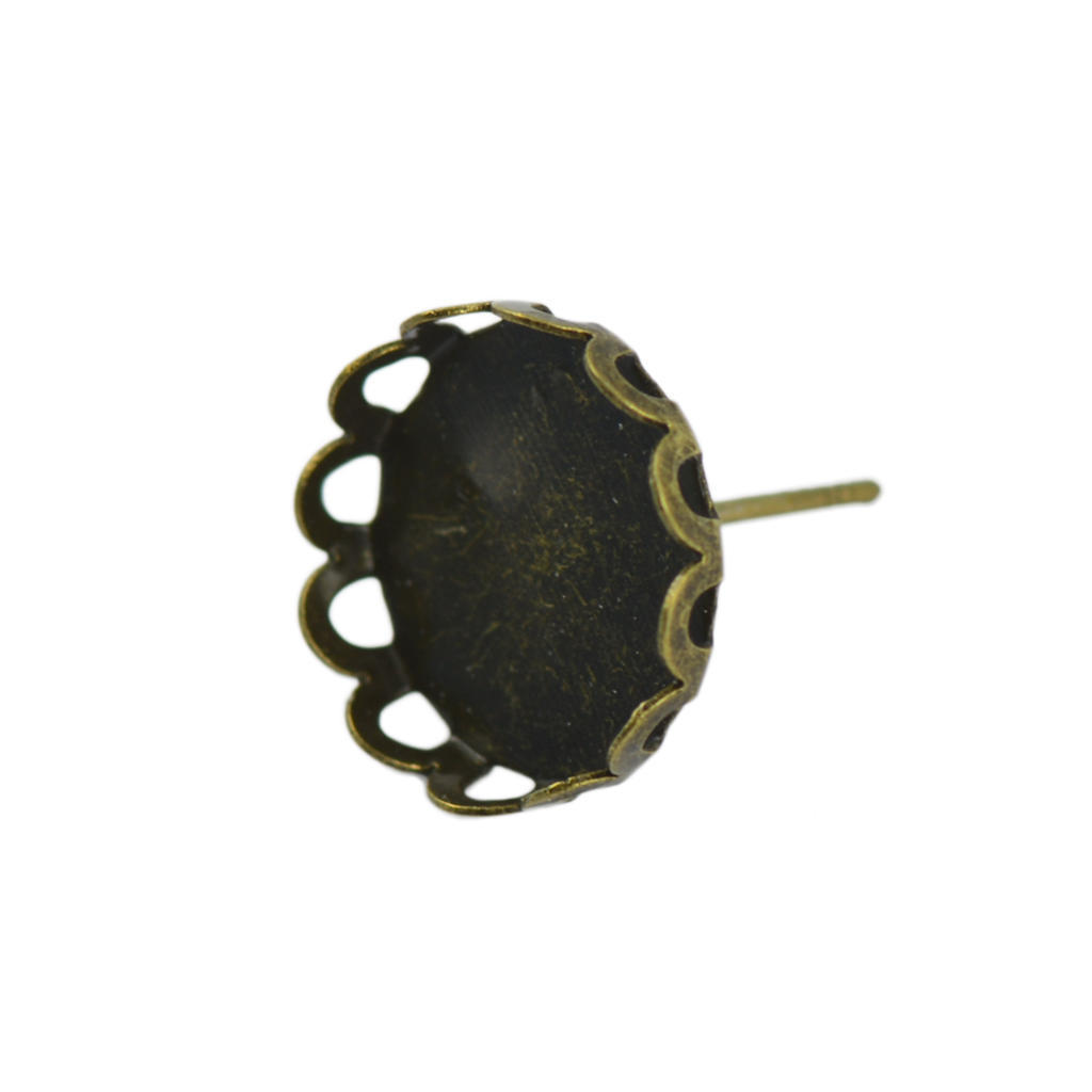 20 blomma tom ram inställning rund för 12 mm Cabochon örhänge örhängsstift