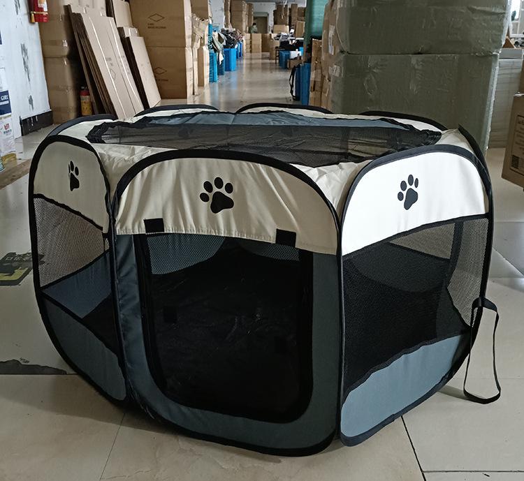 Tragbares achteckiges Haustierzelt: Faltbarer Katzen- und Hundekäfig aus Oxford-Stoff