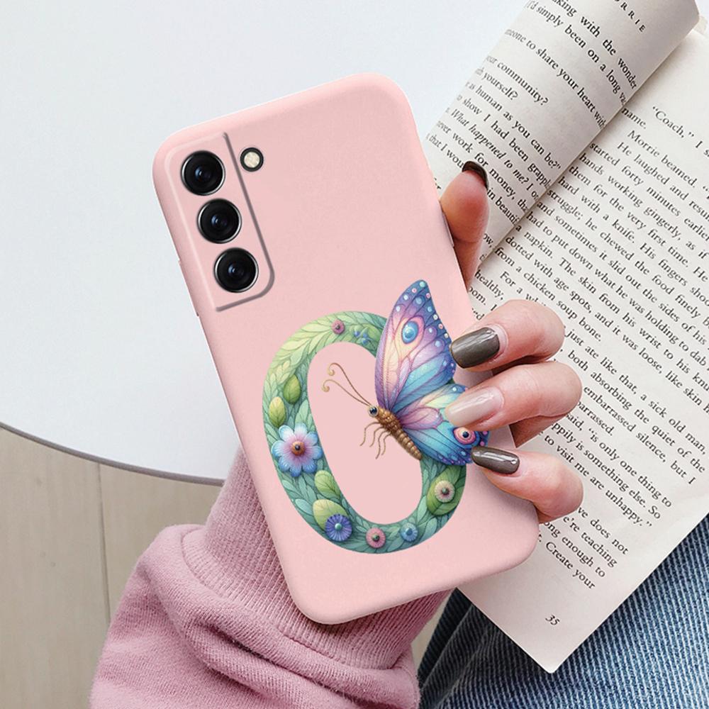 Phone Case Women For Samsung Galaxy S21 FE S22 Plus Girls Bumper Cover Colorful Letter Flower Butterfly Love samsang s22 Ultra