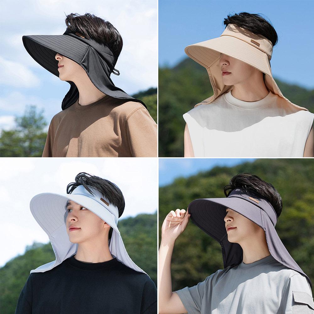 

Large Brim Adult Hats Neck Protection Sunscreen Cap New Sun Hats Mountain Climbing темно-сірий колір