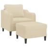 Vidaxl Armchair with Footrest, Cream, 60 Cm, Fabric Upholstered