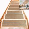 Japanese Style Imitation Linen Stair Mat Household Silent Floor Mat Rubber Non-slip Stepping Mat Wooden Floor Protection Mat 1PCS