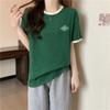 Super Hot Contrasting Color Short-sleeved Women's Summer New Student Loose Half-sleeved Hong Kong Style Top