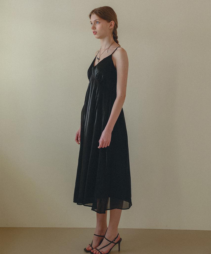 Hypernet Organza Suspender Dress_Black