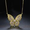Butterfly Pendant Necklace For Woman Luxury Cubic Zirconia Elegant Fashion Shiny Crystal Choker Box Chain Neck Fine Zircon N138