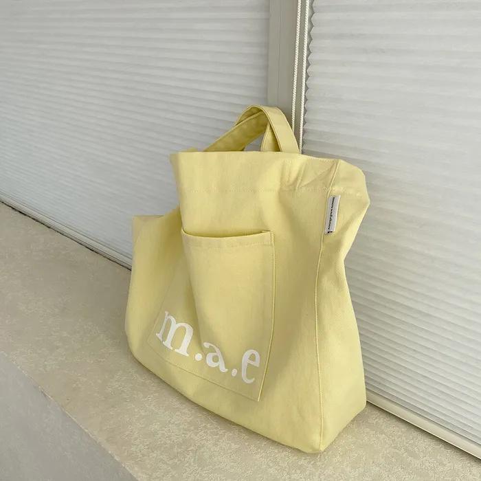 m.a.e logo bag_lemon yellow tote shoulder bag