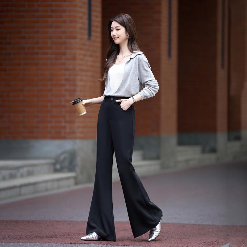 Demana Women's Slim Fit Micro-Flare Casual Pants