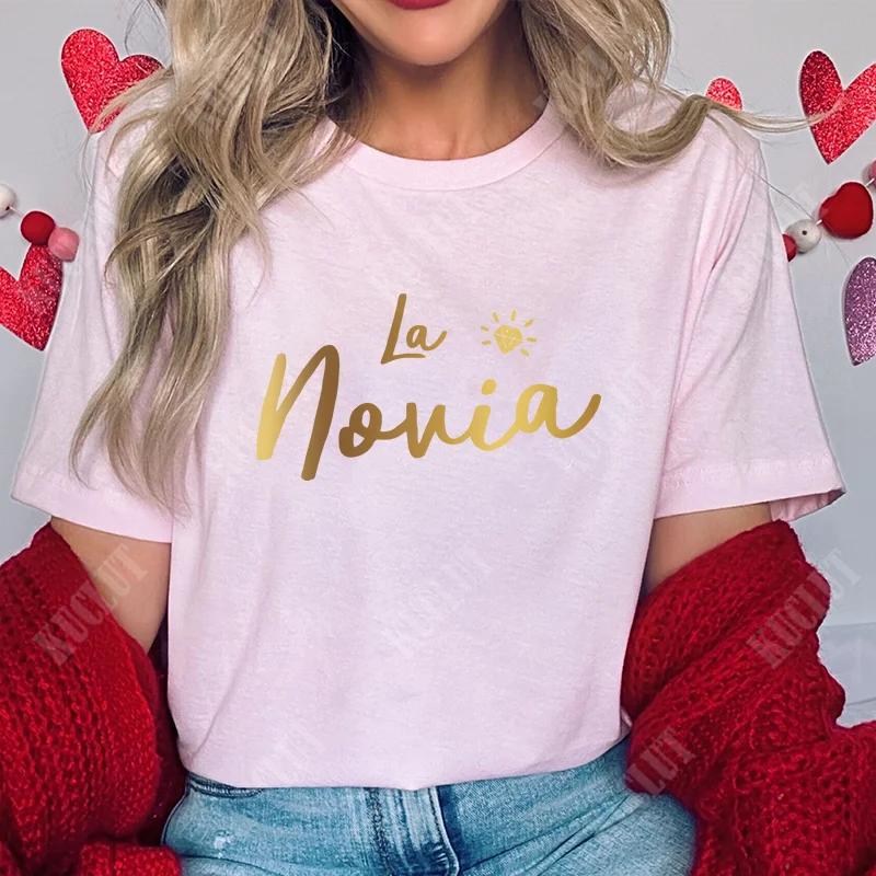 Girl Team Bride Squad T-shirt Spanish Women Bachelorette Hen Party Tee Shirt Bridal Wedding Single Farewell Short Sleeve Tops