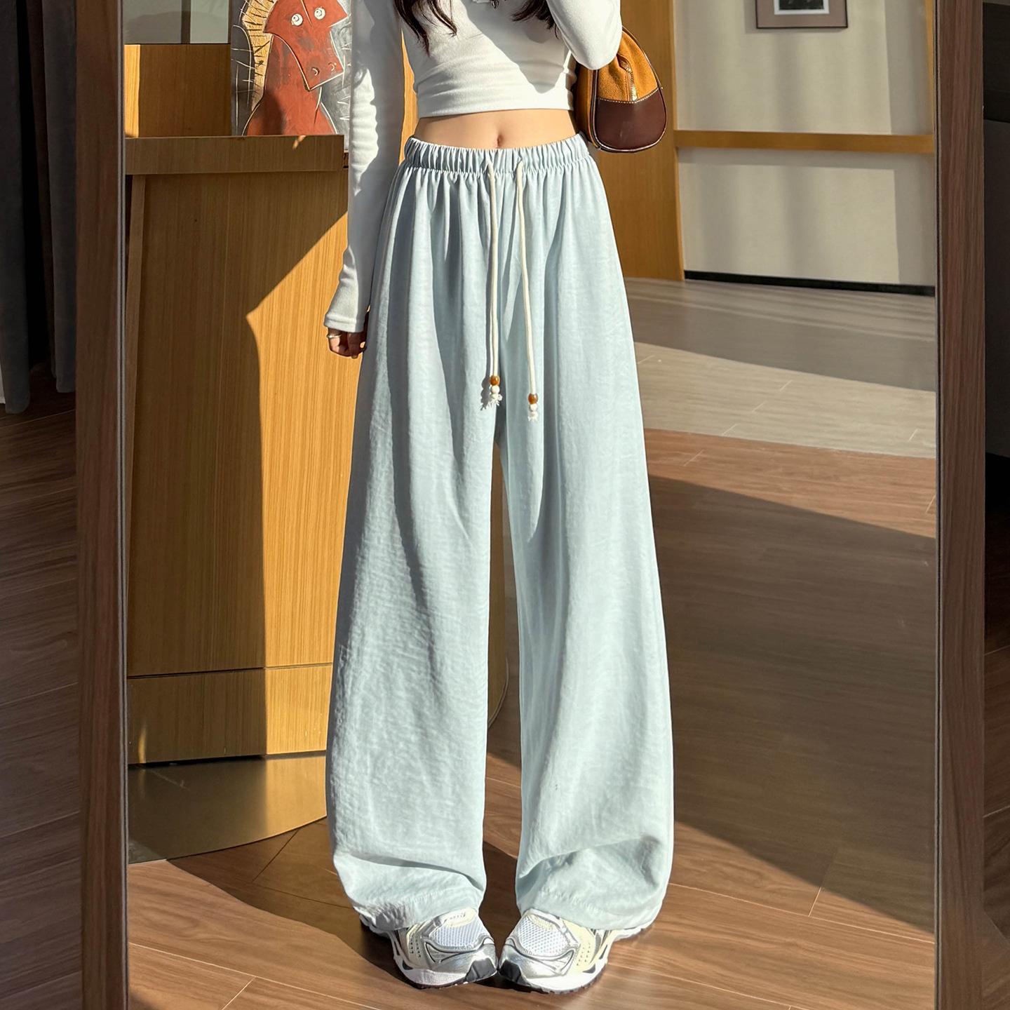 

Spring 2026 High Waist Straight Cropped Wide-Leg Pants – Slimming, Loose Drape Casual Fit for Women, Petite & Regular Sizes Available. Medium