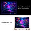 1pc UV reactive mushroom tapestry, neon effect black light tapestry, fantasy landscape mushroom forest fluorescent tapestry