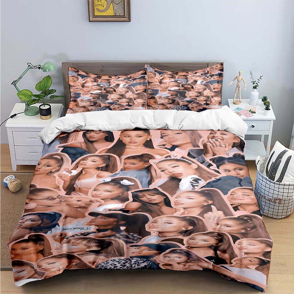 Comforter Fashion Pop Singer A-Ariana G-Grande Print Bedding Sets Bed Supplies Set Bed Comforter Set Bedding Set Luxury Gift