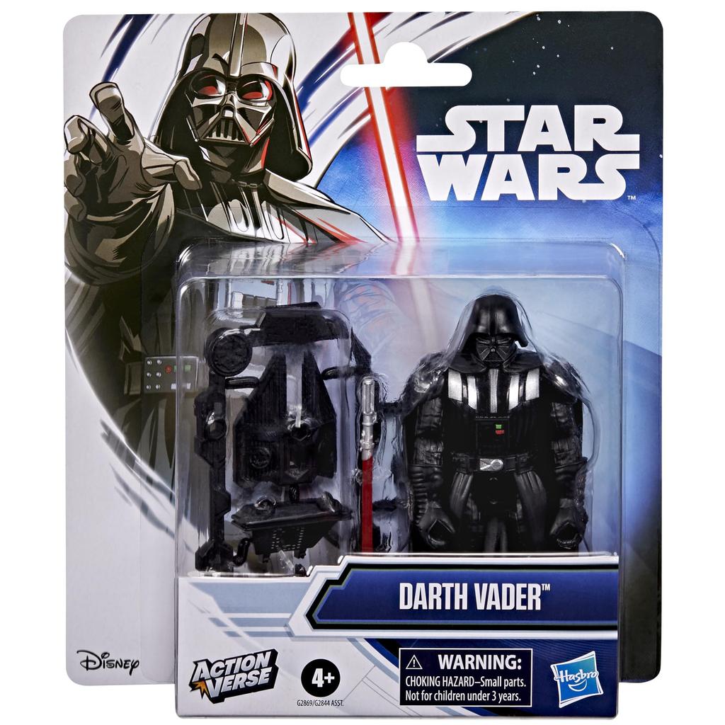 Hasbro STAR WARS Actionverse Darth Vader 11cm Action Figure Reusable Accessory Storage Toy for Ages 4 and Up G2869 Authentic & Accessories, Rack,
